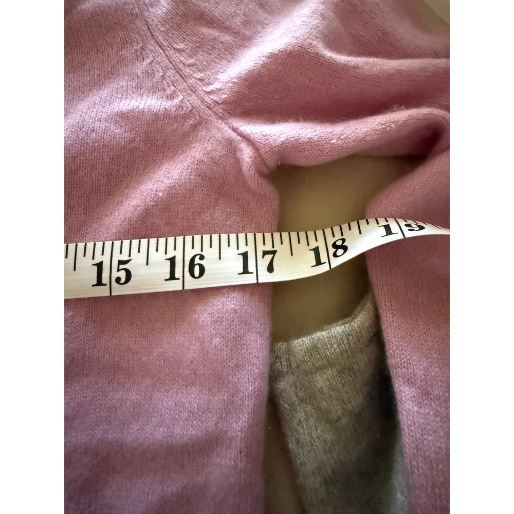 Lilly Pulitzer Rica Pink Grey Cashmere Colorblock Fringe Hem Sweater Small Lilac - Picture 8 of 8